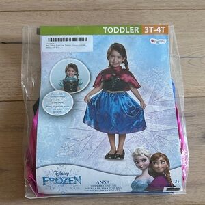 Disney Frozen Anna Toddler Dress with Red Cape; for Dress up!